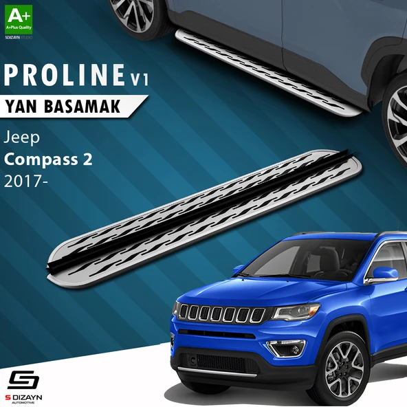 S-Dizayn Jeep Compass 2 OEM Still Pro V2 Aluminyum Yan Basamak 173 Cm 2017 Üzeri A+ Kalite ürün görseli 1