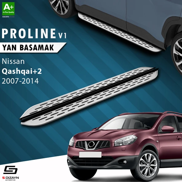 S-Dizayn Nissan Qashqai +2 OEM Still Pro V1 Aluminyum Yan Basamak 183 Cm 2007-2014 A+ Kalite ürün görseli 1