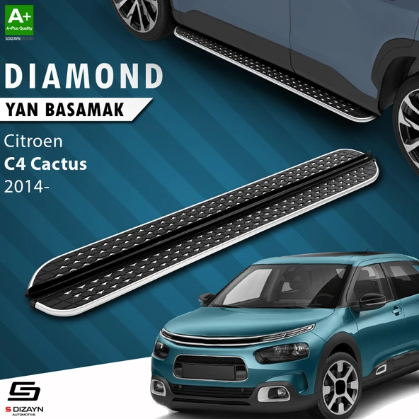 S-Dizayn Citroen C4 Cactus Diamond Krom Yan Basamak 183 Cm 2014 Üzeri A+ Kalite ürün görseli 1