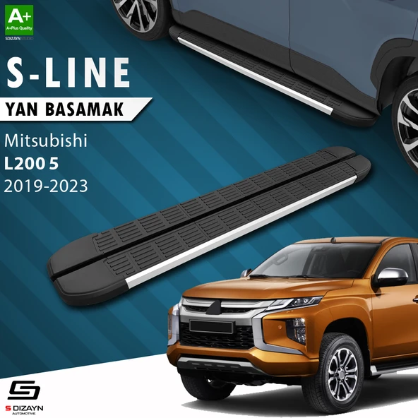 S-Dizayn Mitsubishi L200 5 Makyajlı S-Line Aluminyum Yan Basamak 203 Cm 2019-2023 A+ Kalite ürün görseli 1