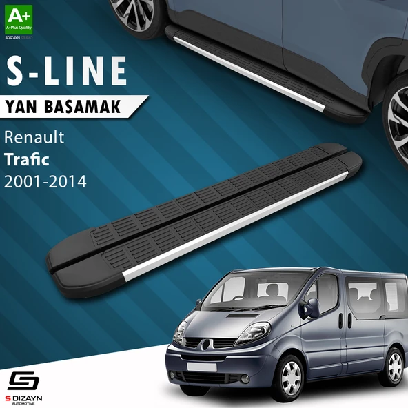 S-Dizayn Renault Trafic 2 Uzun Şase S-Line Aluminyum Yan Basamak 263 Cm 2001-2014 A+ Kalite ürün görseli 1