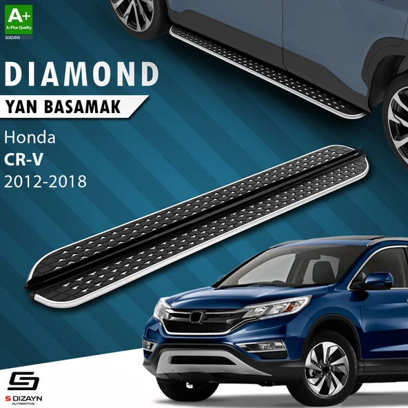 S-Dizayn Honda CR-V 4 Diamond Krom Yan Basamak 173 Cm 2012-2018 A+ Kalite ürün görseli 1