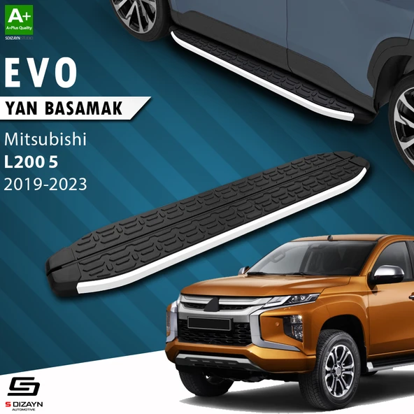 S-Dizayn Mitsubishi L200 5 Makyajlı Evo Aluminyum Yan Basamak 203 Cm 2019-2023 A+ Kalite ürün görseli 1