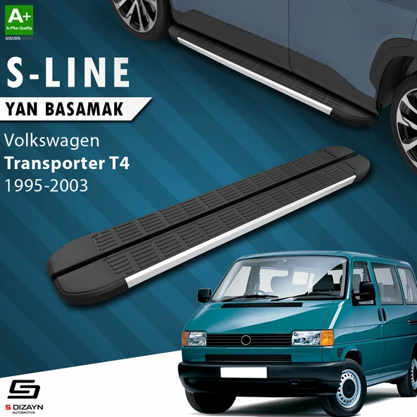 S-Dizayn VW Transporter T4 Kısa Şase S-Line Aluminyum Yan Basamak 213 Cm 1995-2003 A+ Kalite ürün görseli 1
