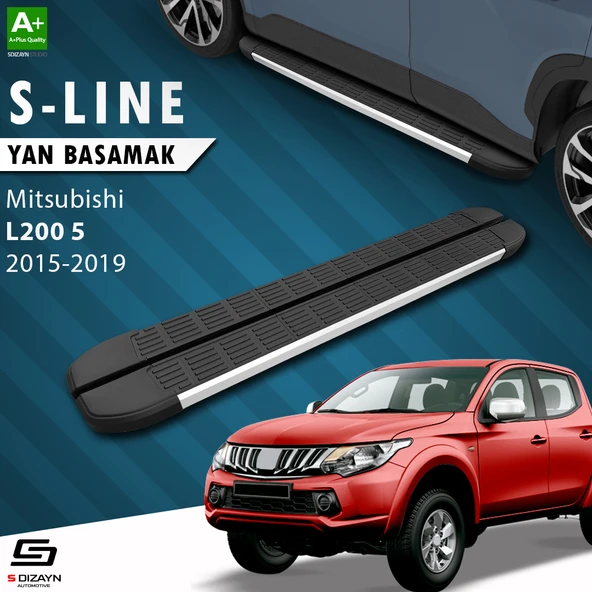 S-Dizayn Mitsubishi L200 5 S-Line Aluminyum Yan Basamak 193 Cm 2015-2019 A+ Kalite ürün görseli 1
