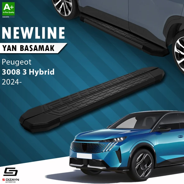 S-Dizayn Peugeot 3008 3 Hybrid NewLine Siyah Yan Basamak 183 Cm 2024 Üzeri A+ Kalite ürün görseli 1