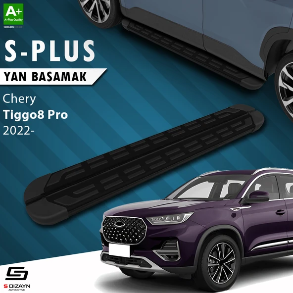 S-Dizayn Chery Tiggo8 Pro S-Plus Siyah Yan Basamak 183 Cm 2022 Üzeri A+ Kalite ürün görseli 1