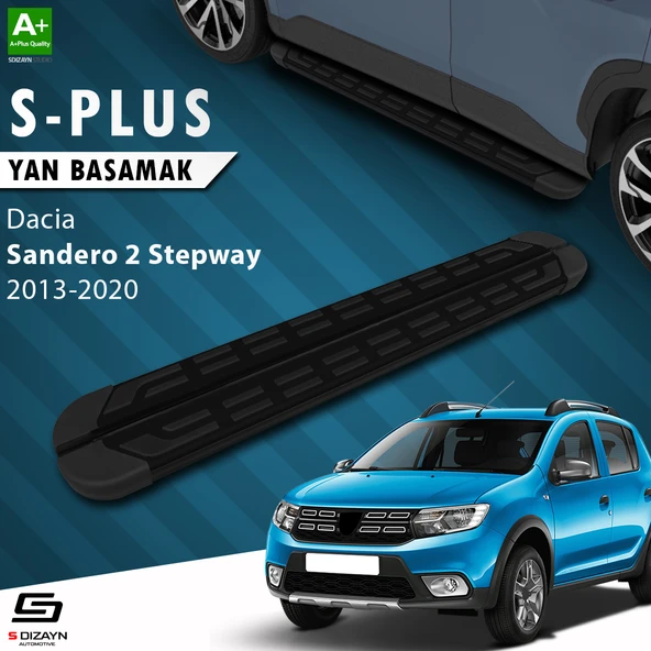 S-Dizayn Dacia Sandero 2 Stepway S-Plus Siyah Yan Basamak 173 Cm 2013-2020 A+ Kalite ürün görseli 1