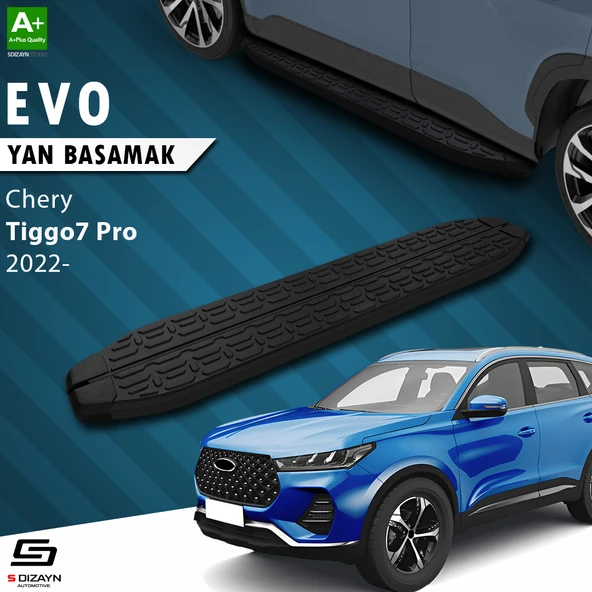 S-Dizayn Chery Tiggo7 Pro Evo Siyah Yan Basamak 183 Cm 2022 Üzeri A+ Kalite ürün görseli 1