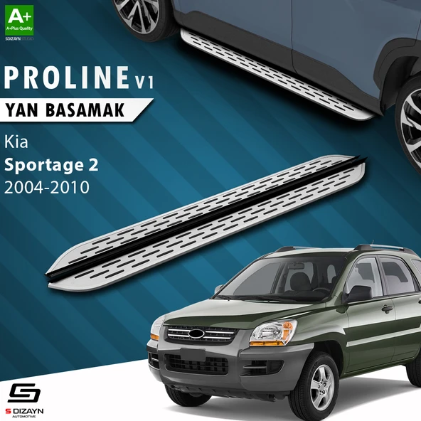 S-Dizayn Kia Sportage 2 OEM Still Pro V1 Aluminyum Yan Basamak 173 Cm 2004-2010 A+ Kalite ürün görseli 1