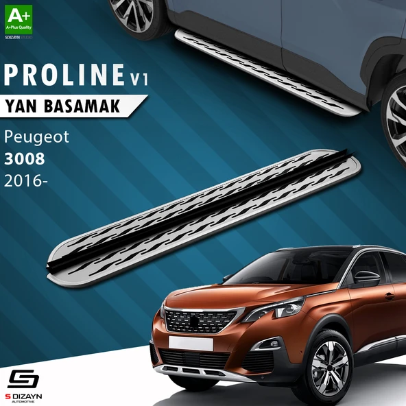 S-Dizayn Peugeot 3008 2 OEM Still Pro V2 Aluminyum Yan Basamak 183 Cm 2016-2023 A+ Kalite ürün görseli 1