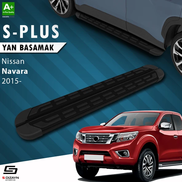 S-Dizayn Nissan Navara 3 S-Plus Siyah Yan Basamak 203 Cm 2015 Üzeri A+ Kalite ürün görseli 1