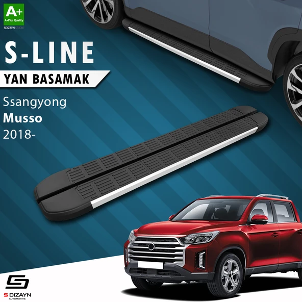 S-Dizayn Ssangyong Musso S-Line Aluminyum Yan Basamak 203 Cm 2018 Üzeri A+ Kalite ürün görseli 1