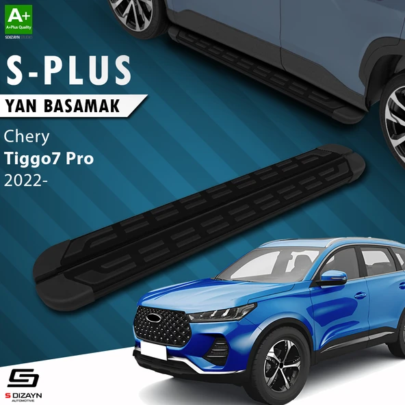 S-Dizayn Chery Tiggo7 Pro S-Plus Siyah Yan Basamak 183 Cm 2022 Üzeri A+ Kalite ürün görseli 1