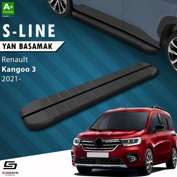 S-Dizayn Renault Kangoo 3 Uzun Şase S-Line Siyah Yan Basamak 223 Cm 2021 Üzeri A+ Kalite ürün görseli 1