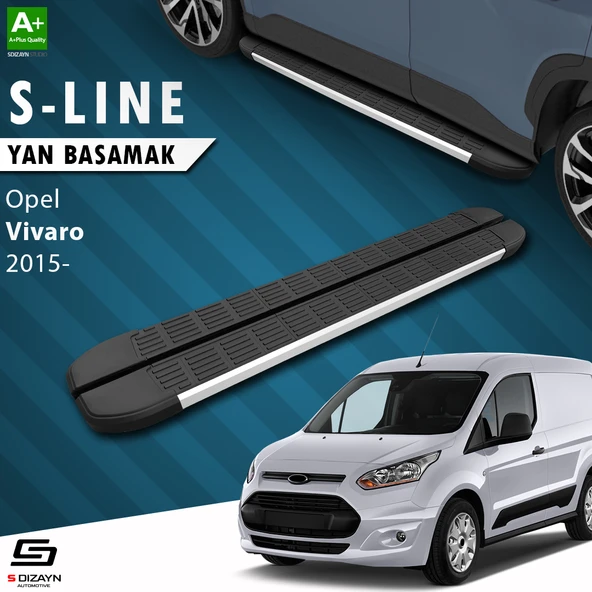 S-Dizayn Opel Vivaro B Kısa Şase S-Line Aluminyum Yan Basamak 223 Cm 2015-2018 A+ Kalite ürün görseli 1