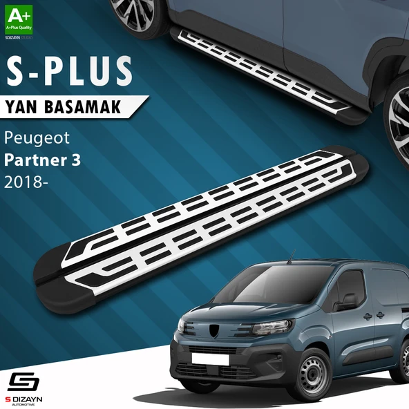 S-Dizayn Peugeot Partner 3 S-Plus Gri Yan Basamak 203 Cm 2018 Üzeri A+ Kalite ürün görseli 1