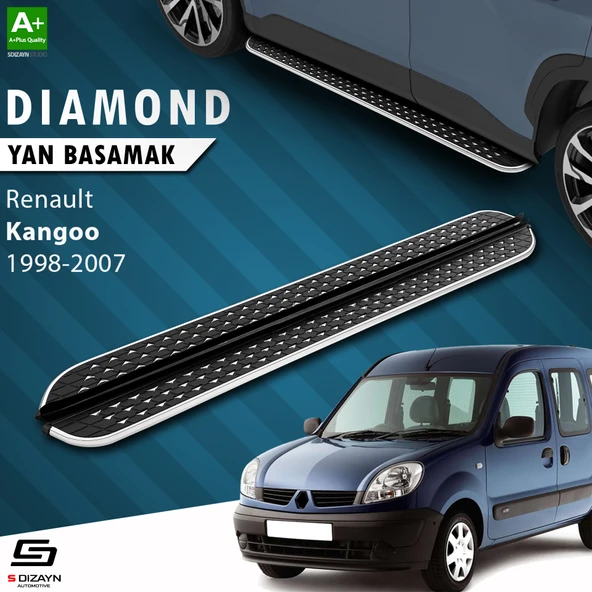 S-Dizayn Renault Kangoo Diamond Krom Yan Basamak 183 Cm 1998-2007 A+ Kalite ürün görseli 1