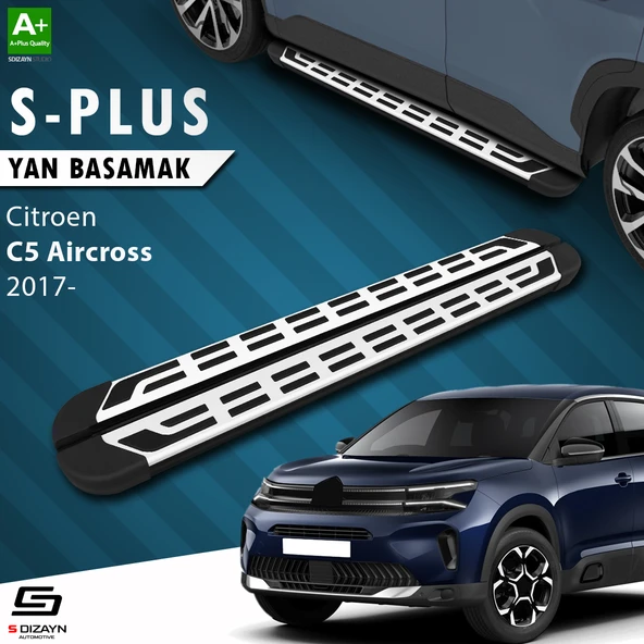 S-Dizayn Citroen C5 Aircross S-Plus Siyah Yan Basamak 193 Cm 2017 Üzeri A+ Kalite ürün görseli 1