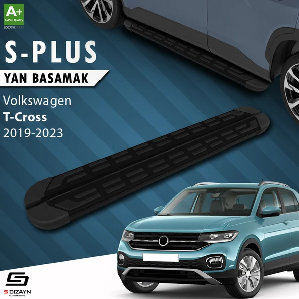 S-Dizayn VW T-Cross S-Plus Siyah Yan Basamak 173 Cm 2019-2023 A+ Kalite ürün görseli 1