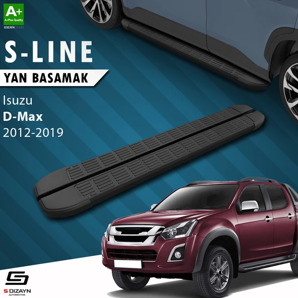 S-Dizayn Isuzu D-Max 2 S-Line Siyah Yan Basamak 203 Cm 2012-2019 A+ Kalite ürün görseli 1
