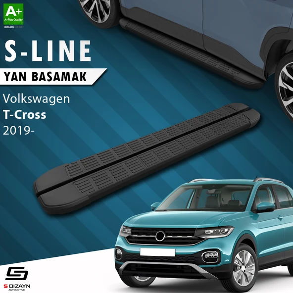 S-Dizayn VW T-Cross S-Line Siyah Yan Basamak 173 Cm 2019-2023 A+ Kalite ürün görseli 1