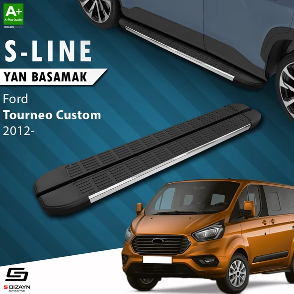 S-Dizayn Ford Tourneo Custom Uzun Şase S-Line Krom Yan Basamak 243 Cm 2012-2023 A+ Kalite ürün görseli 1