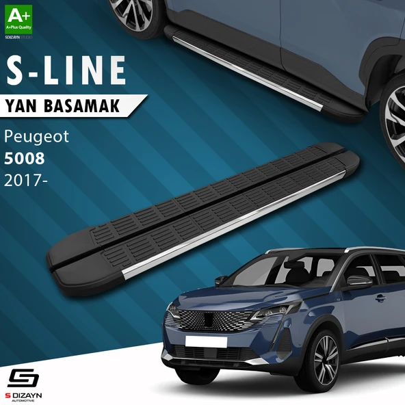 S-Dizayn Peugeot 5008 2 S-Line Krom Yan Basamak 203 Cm 2017-2023 A+ Kalite ürün görseli 1