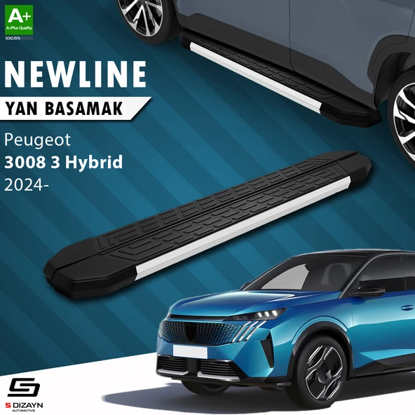 S-Dizayn Peugeot 3008 3 Hybrid NewLine Aluminyum Yan Basamak 183 Cm 2024 Üzeri A+ Kalite ürün görseli 1