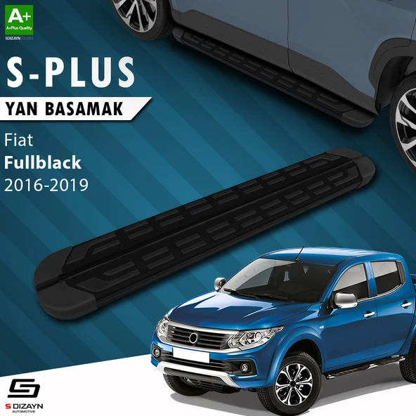 S-Dizayn Fiat Fullback S-Plus Siyah Yan Basamak 193 Cm 2016-2019 A+ Kalite ürün görseli 1