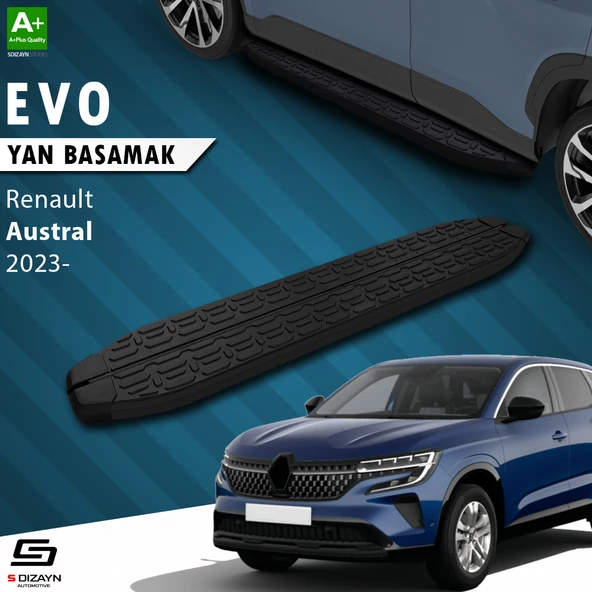 S-Dizayn Renault Austral Evo Siyah Yan Basamak 183 Cm 2023 Üzeri A+ Kalite ürün görseli 1