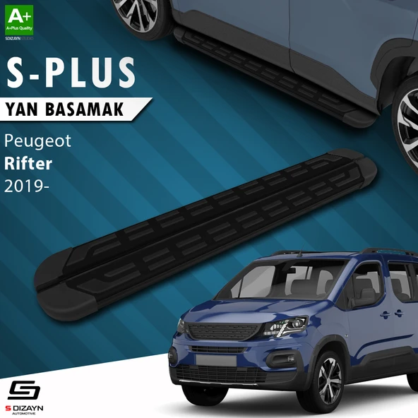 S-Dizayn Peugeot Rifter S-Plus Siyah Yan Basamak 203 Cm 2019 Üzeri A+ Kalite ürün görseli 1