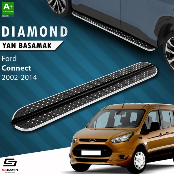 S-Dizayn Ford Connect Diamond Krom Yan Basamak 183 Cm 2002-2014 A+ Kalite ürün görseli 1