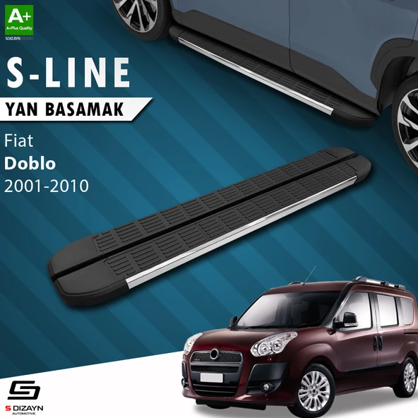 S-Dizayn Fiat Doblo Uzun Şase S-Line Krom Yan Basamak 223 Cm 2001-2010 A+ Kalite ürün görseli 1