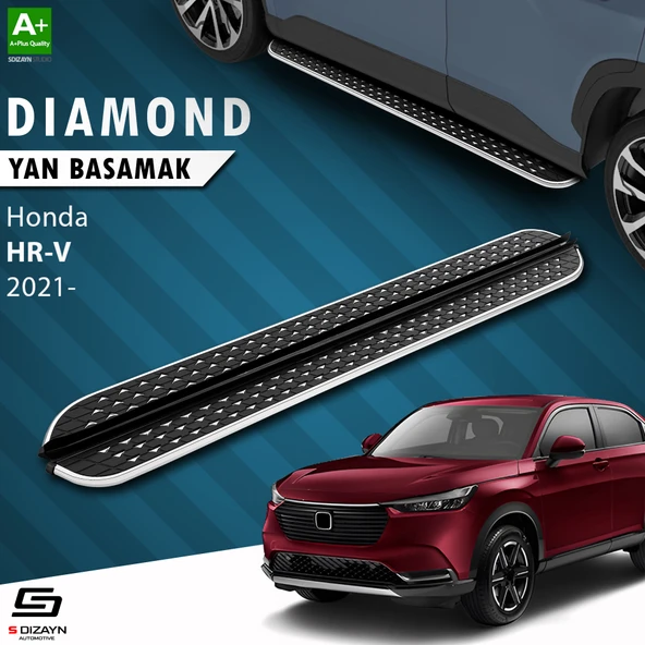 S-Dizayn Honda HR-V 3 Diamond Krom Yan Basamak 173 Cm 2021 Üzeri A+ Kalite ürün görseli 1