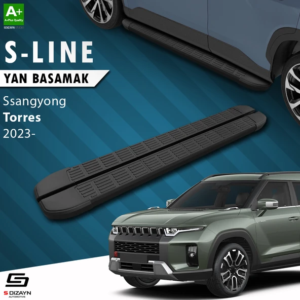 S-Dizayn Ssangyong Torres S-Line Siyah Yan Basamak 183 Cm 2023 Üzeri A+ Kalite ürün görseli 1