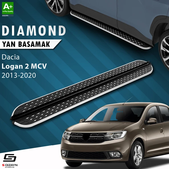 S-Dizayn Dacia Logan 2 MCV Diamond Krom Yan Basamak 183 Cm 2013-2020 A+ Kalite ürün görseli 1