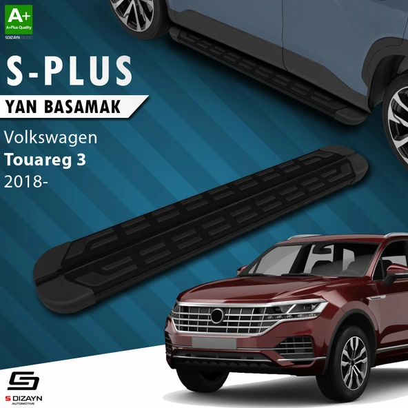 S-Dizayn VW Touareg 3 S-Plus Siyah Yan Basamak 193 Cm 2018 Üzeri A+ Kalite ürün görseli 1
