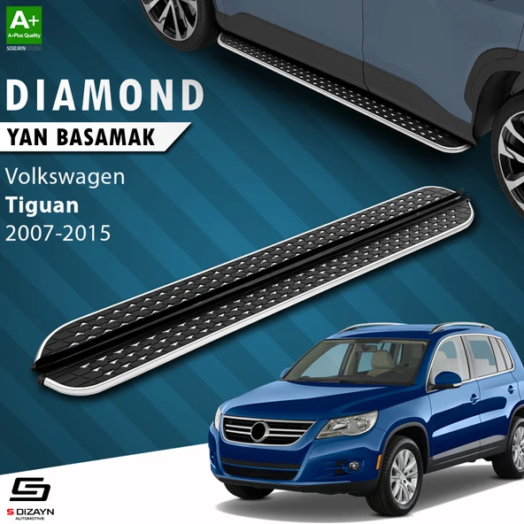 S-Dizayn VW Tiguan Diamond Krom Yan Basamak 173 Cm 2007-2015 A+ Kalite ürün görseli 1