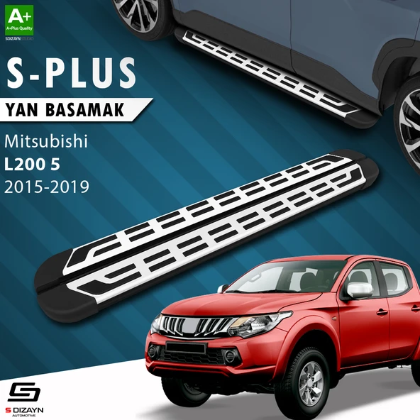 S-Dizayn Mitsubishi L200 5 S-Plus Gri Yan Basamak 193 Cm 2015-2019 A+ Kalite ürün görseli 1