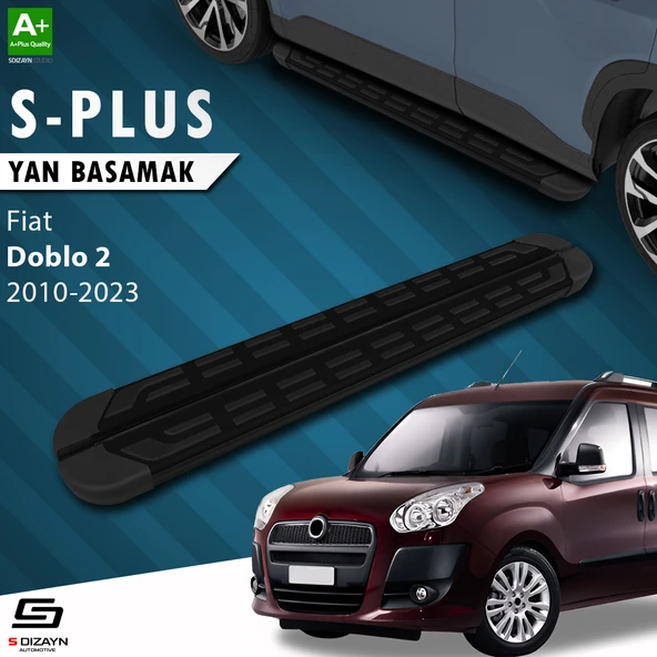 S-Dizayn Fiat Doblo 2 S-Plus Siyah Yan Basamak 193 Cm 2010-2022 A+ Kalite ürün görseli 1