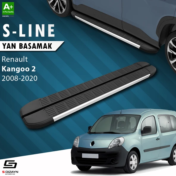 S-Dizayn Renault Kangoo 2 Uzun Şase S-Line Aluminyum Yan Basamak 223 Cm 2008-2020 A+ Kalite ürün görseli 1