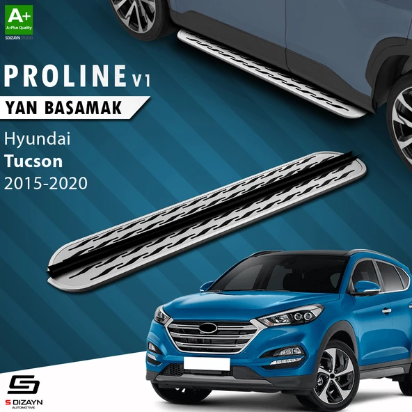 S-Dizayn Hyundai Tucson 3 OEM Still Pro V2 Aluminyum Yan Basamak 173 Cm 2015-2020 A+ Kalite ürün görseli 1