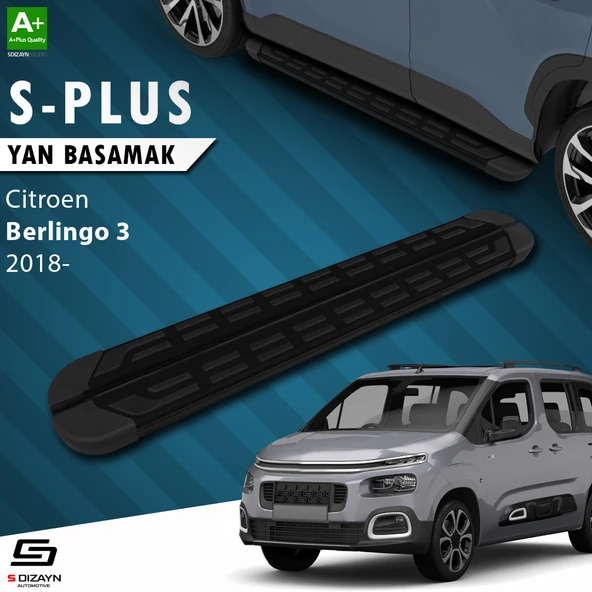 S-Dizayn Citroen Berlingo 3 S-Plus Siyah Yan Basamak 203 Cm 2018 Üzeri ürün görseli 1