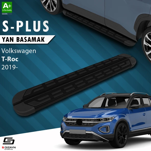 S-Dizayn VW T-Roc S-Plus Siyah Yan Basamak 173 Cm 2019 Üzeri A+ Kalite ürün görseli 1