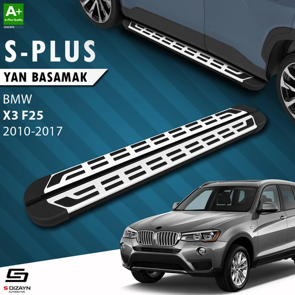 S-Dizayn Bmw X3 F25 S-Plus Gri Yan Basamak 193 Cm 2010-2017 A+ Kalite ürün görseli 1