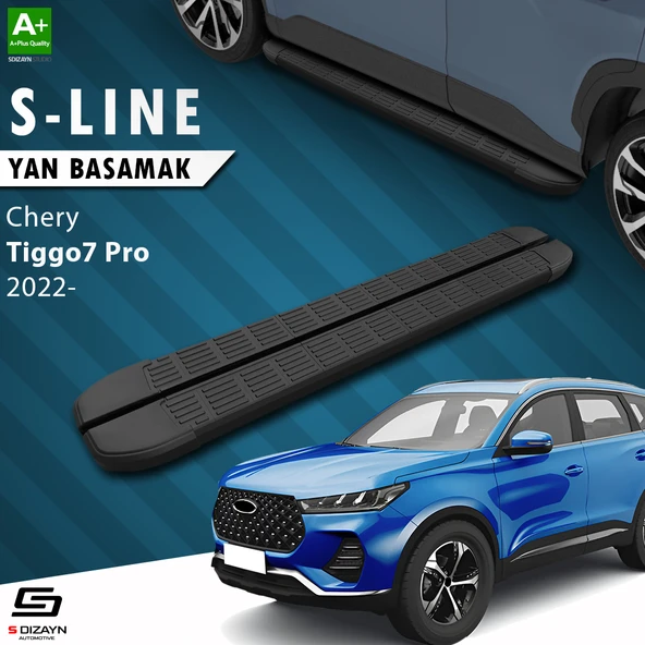 S-Dizayn Chery Tiggo7 Pro S-Line Siyah Yan Basamak 183 Cm 2022 Üzeri A+ Kalite ürün görseli 1