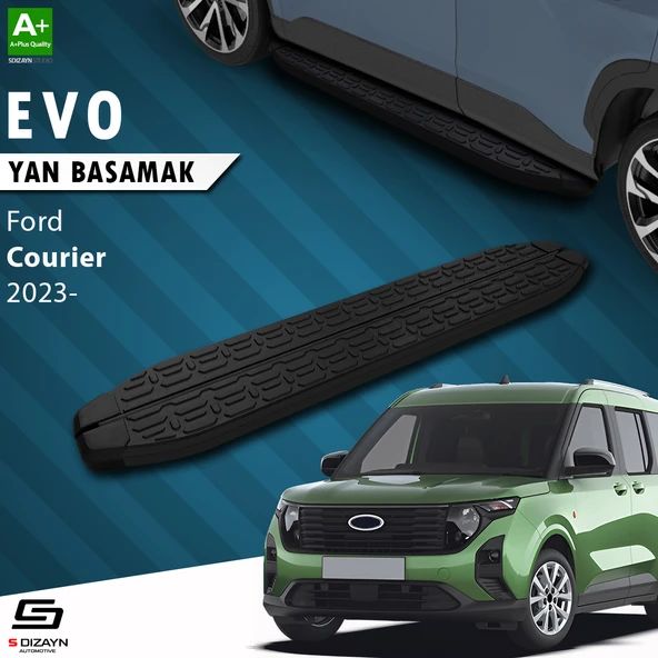 S-Dizayn Ford Courier 2 Evo Siyah Yan Basamak 183 Cm 2023 Üzeri A+ Kalite ürün görseli 1
