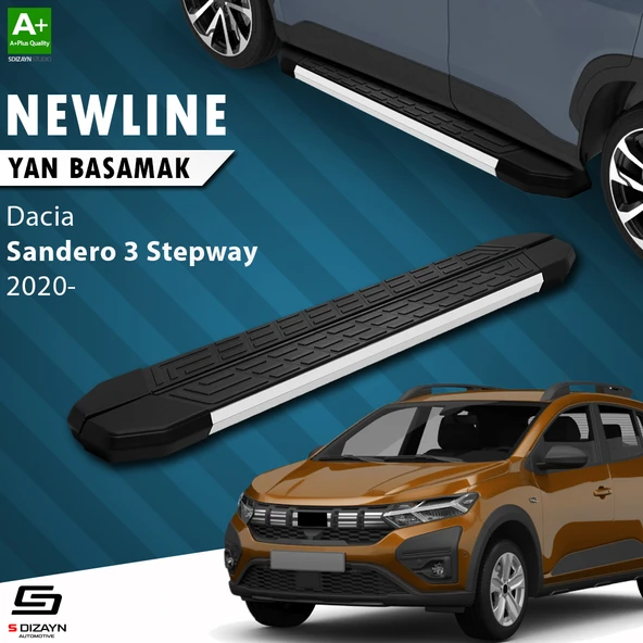S-Dizayn Dacia Sandero 3 Stepway NewLine Aluminyum Yan Basamak 183 Cm 2020 Üzeri A+ Kalite ürün görseli 1