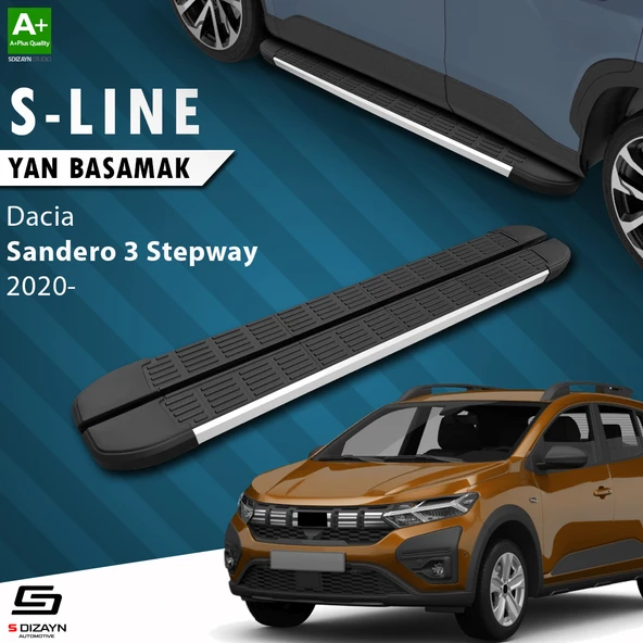 S-Dizayn Dacia Sandero 3 Stepway S-Line Aluminyum Yan Basamak 183 Cm 2020 Üzeri A+ Kalite ürün görseli 1